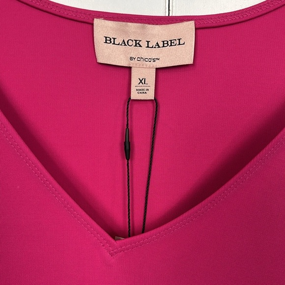 Chico’s Black Label Every Day Tank XL Haute Pink Sleeveless Pullover Vneck NWT - Picture 2 of 11